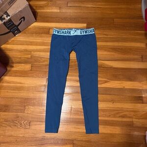gymshark teal leggings with logo waistband